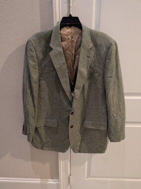 Orvis Blazer Men 48L Olive Green Silk Tweed Suit Sports Coat Jacket